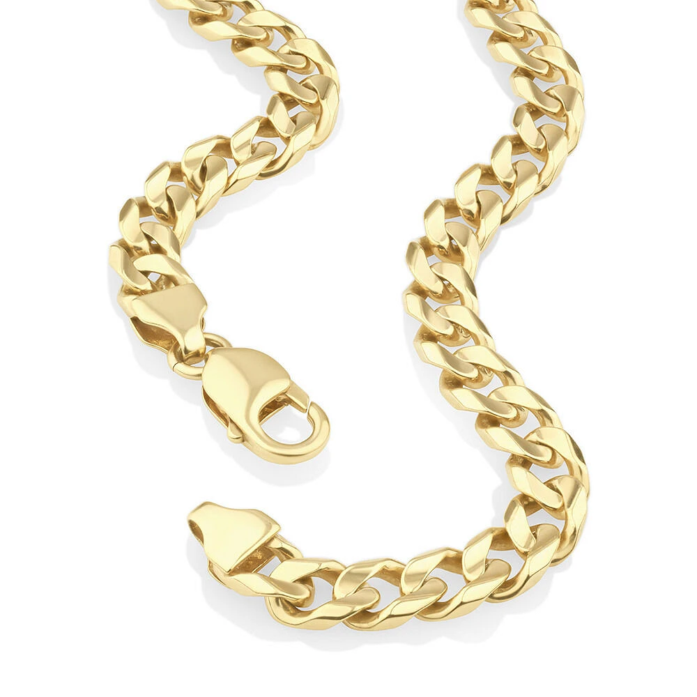 55cm (22") 7.5mm-8mm Width Solid Curb Chain in 10kt Yellow Gold