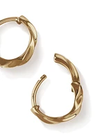 10mm Twist Croissant Huggie Hoop Earrings in 10kt Yellow Gold