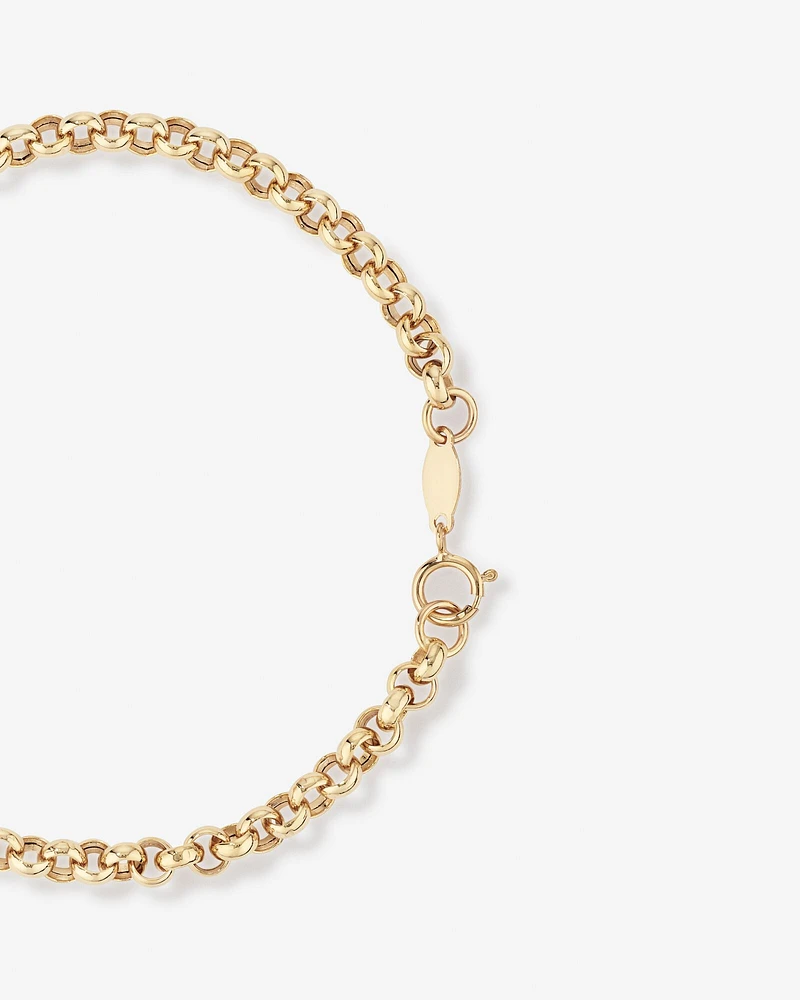 19cm (7.5") 4mm-4.5mm Width Belcher Bracelet in 10kt Yellow Gold