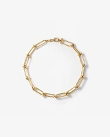 Ball and Oval Link Bracelet in 10kt Yellow Gold