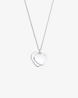 Diamond Accent Double Heart Pendant in Sterling Silver