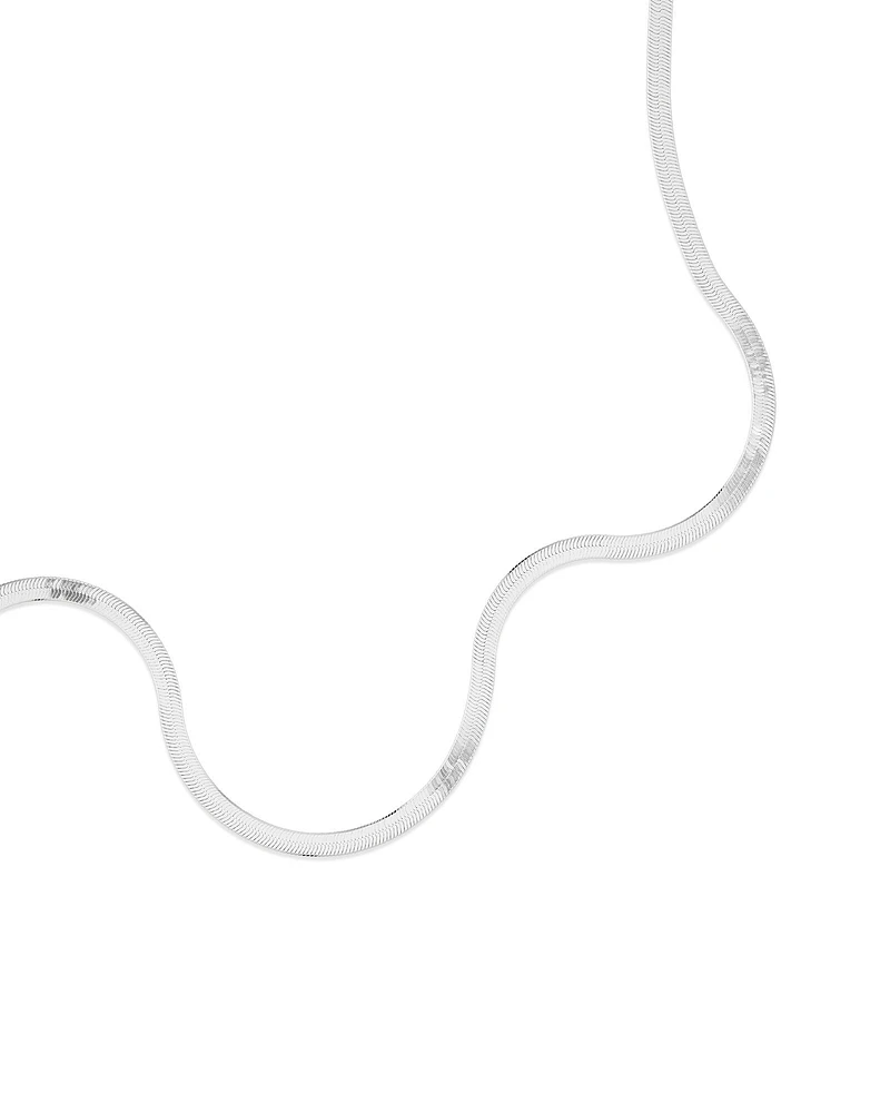 45cm (17") 4.5mm-5mm Width Snake Chain In Sterling Silver