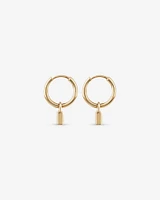 Signature Lock Hoop Huggie Earrings in 10kt Yellow Gold