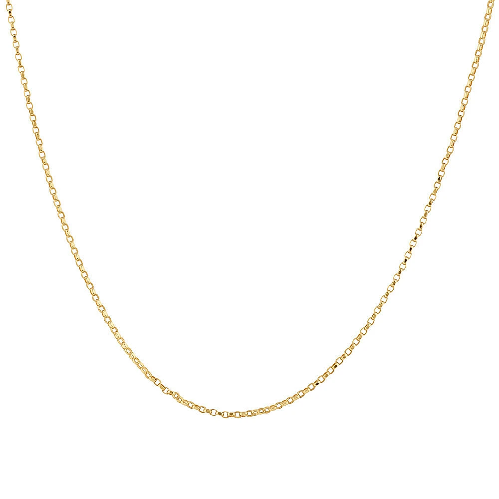 45cm (18") 1mm-1.5mm Width Diamond Cut Belcher Chain in 18kt White Gold