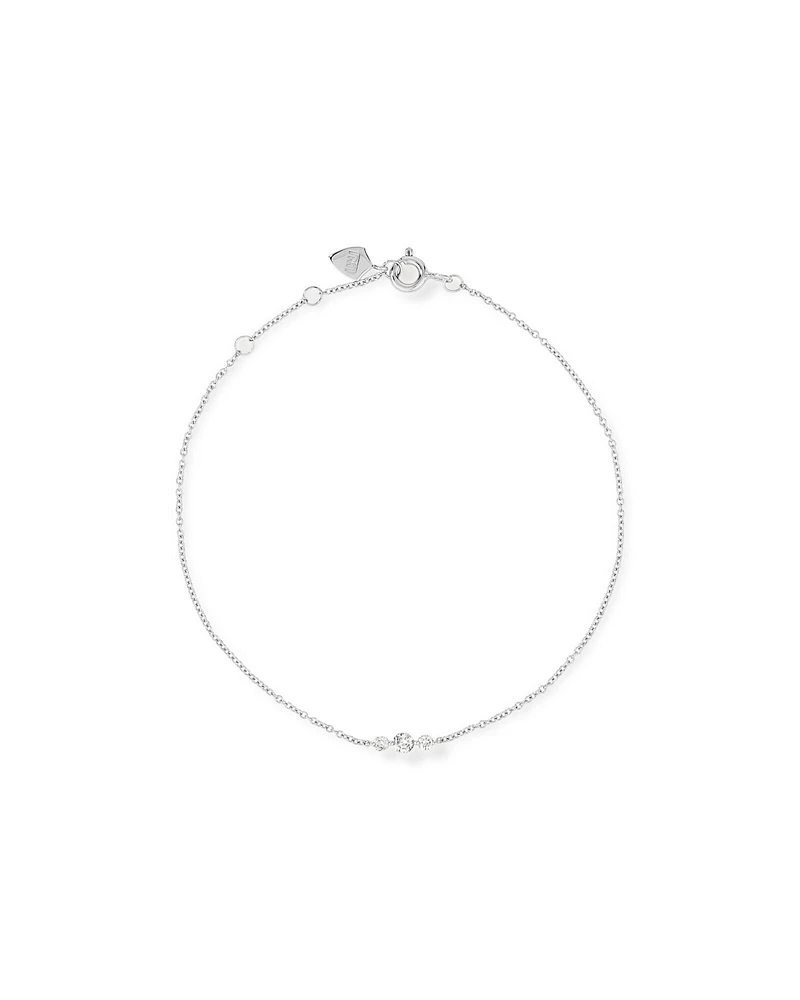 Bracelet avec 0,15 Carat TW de Diamants en Or Blanc 18kt