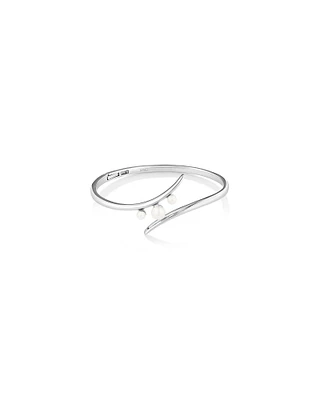 Bracelet jonc en argent sterling avec perles d'eau douce de culture