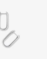 Huggie Paperclip Earrings in Silver