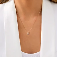 "K" Initial Necklace with 0.10 Carat TW of Diamonds in 10kt Yellow Gold