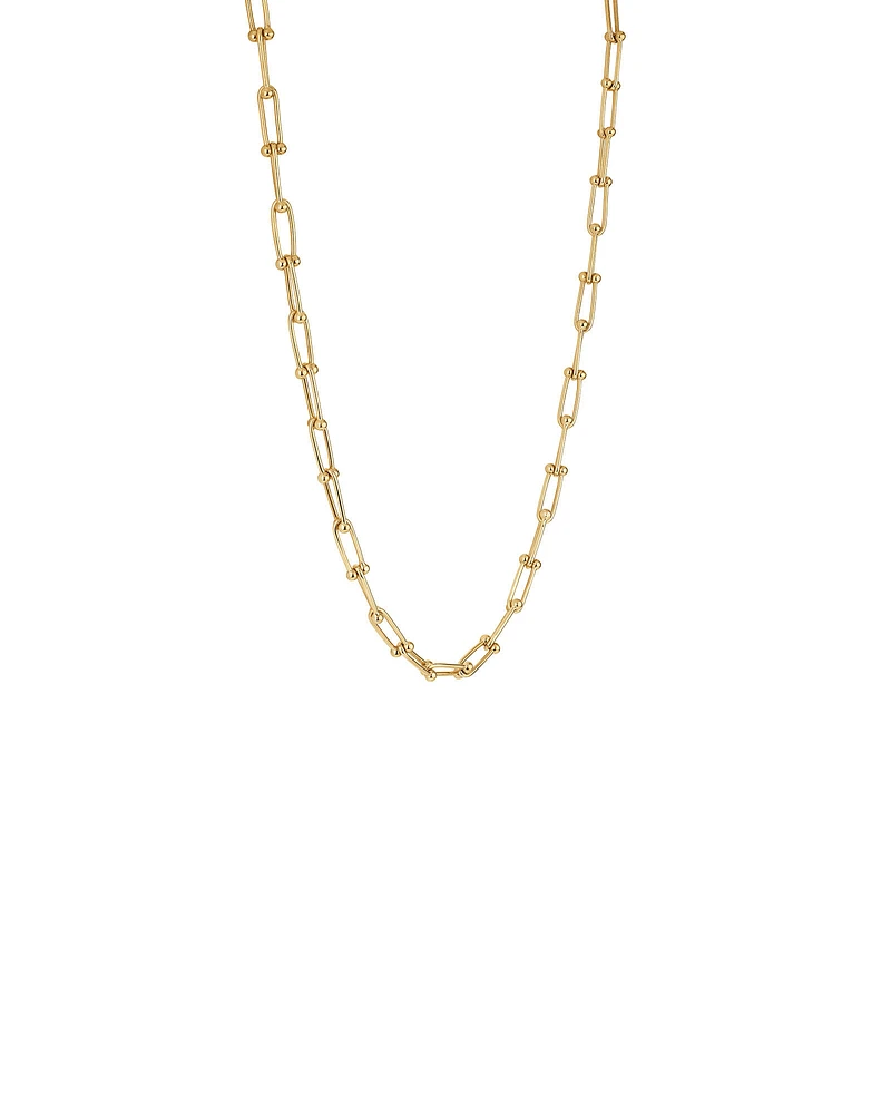 Ball and Oval Link Chain in 10kt Yellow Gold