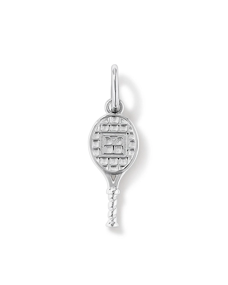 Diamond Accent Tennis Racquet Pendant in Sterling Silver