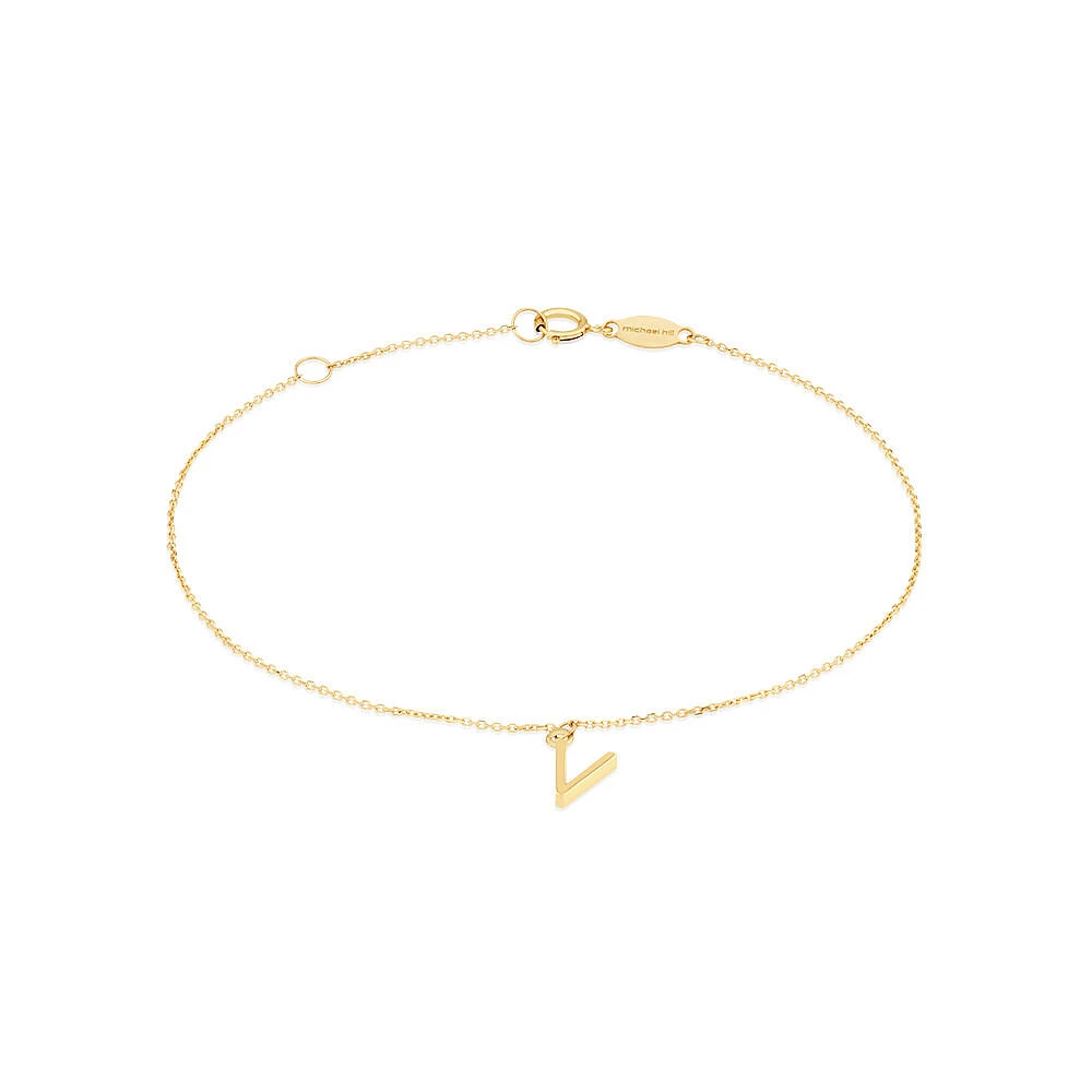 19cm (7.5") C Initial Bracelet in 10kt Yellow Gold
