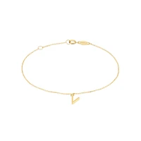 19cm (7.5") C Initial Bracelet in 10kt Yellow Gold