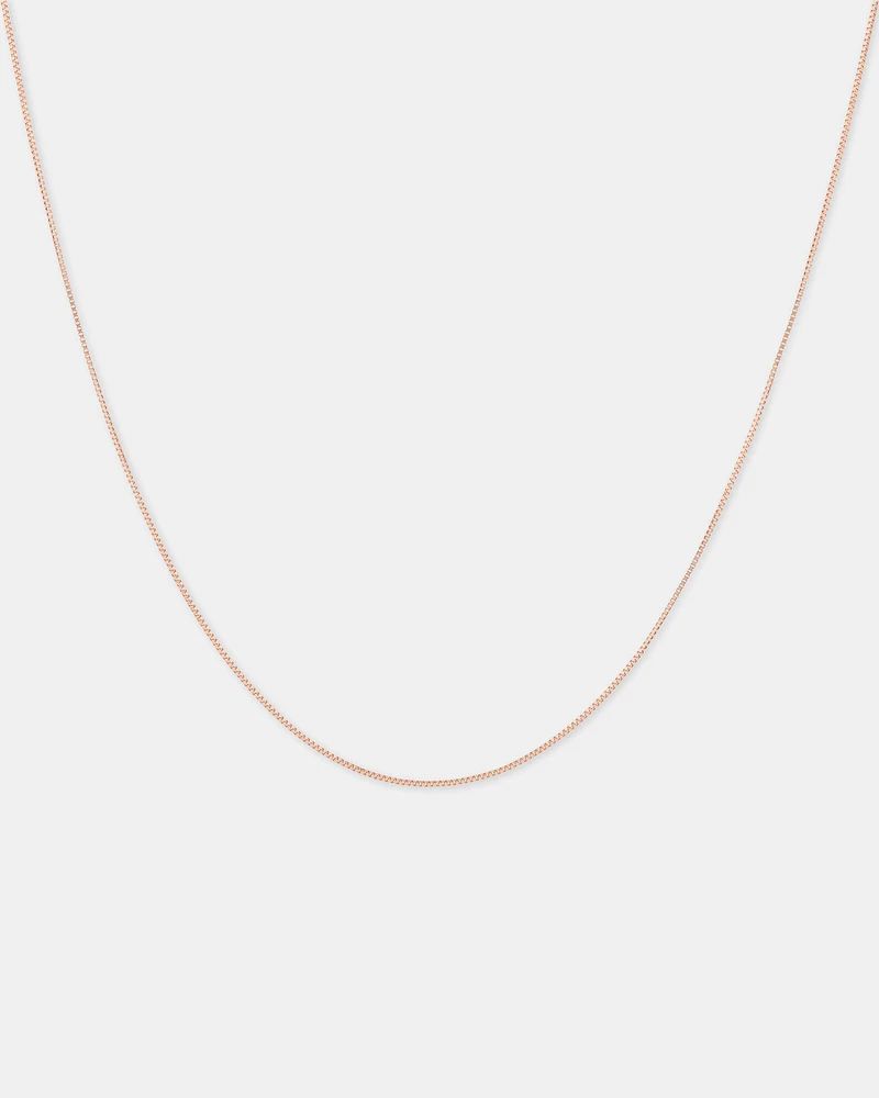 45cm (18") Box Chain in 10kt Rose Gold