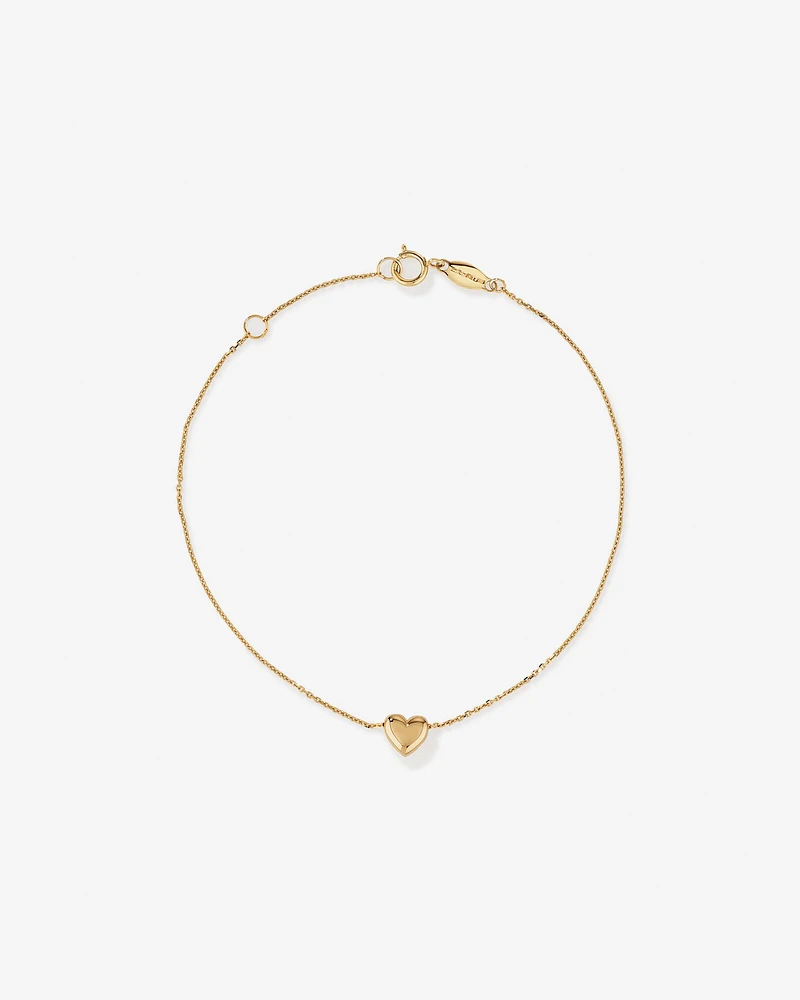 19cm Heart Slider Bracelet in 10kt Yellow Gold