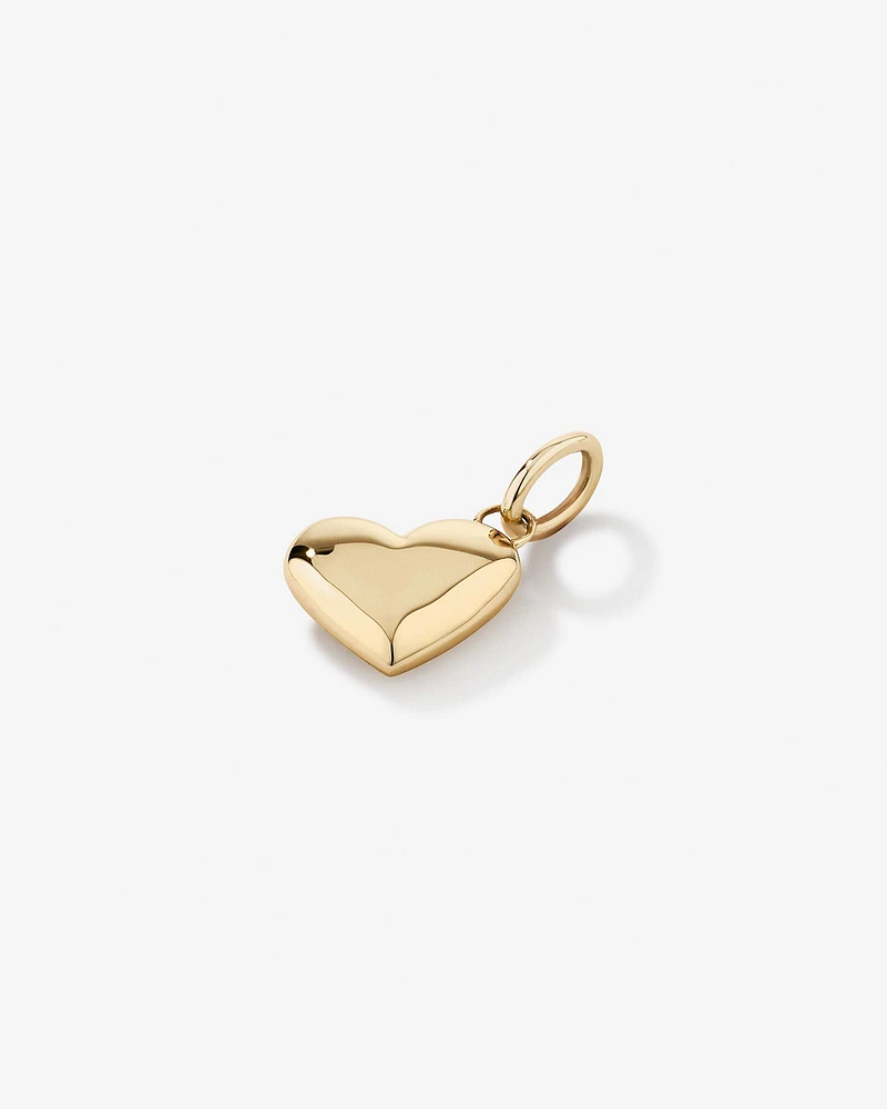 Puff Love Heart Pendant in 10kt Yellow Gold