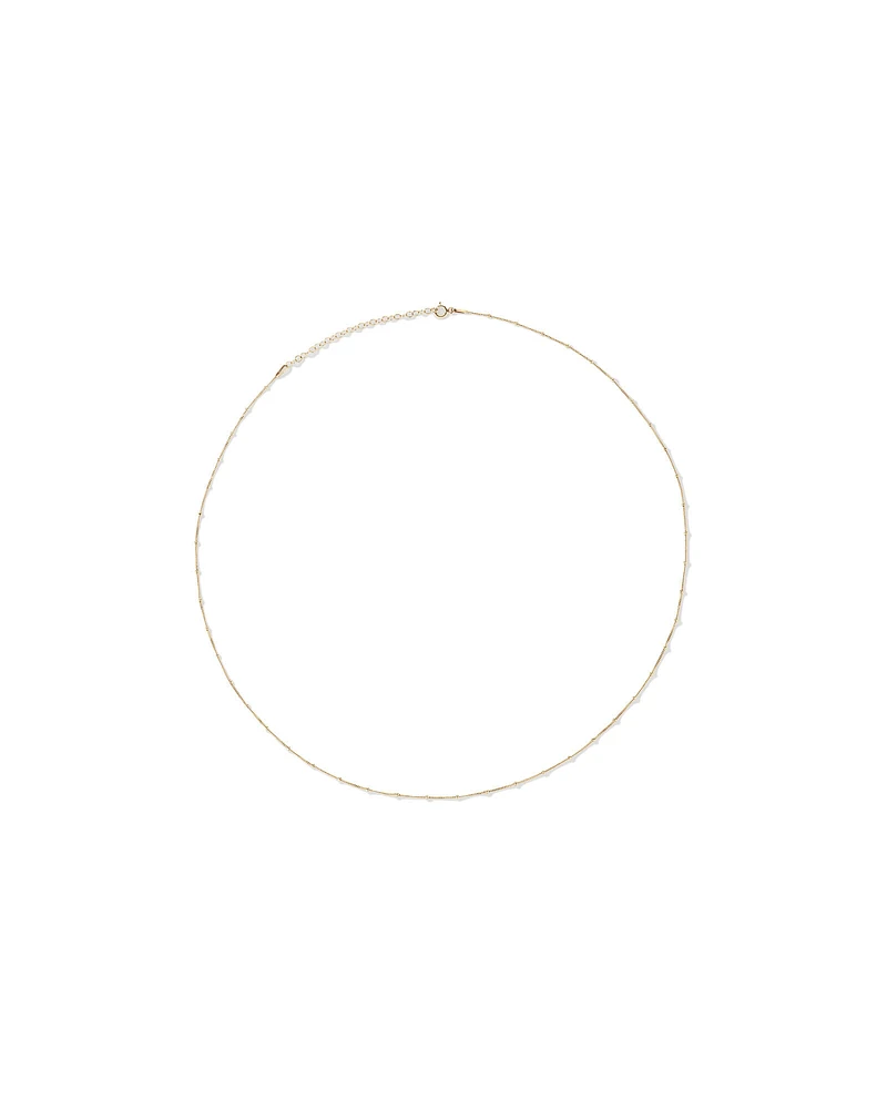 50cm (20") Station Ball and Curb Chain in 10kt Yellow Gold