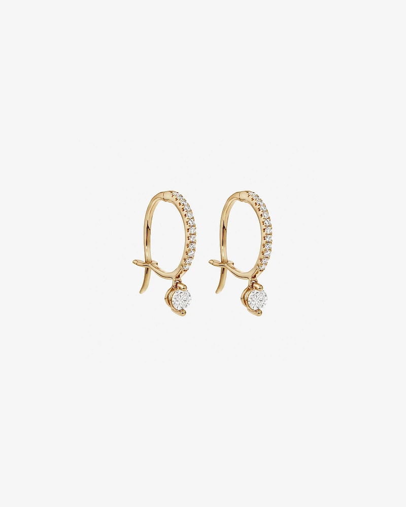 Boucles d'oreilles à goutte unique avec 0,37 carat TW de diamants en or jaune 18 kt