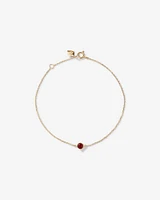 19cm (7.5") Bracelet with Garnet in 10kt Yellow Gold