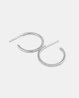 0.15 Carat TW Fine Diamond Hoop Earrings in 10kt White Gold