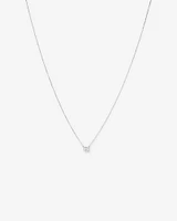 0.25 Carat TW Oval Cut Diamond Solitaire Necklace in 18kt White Gold