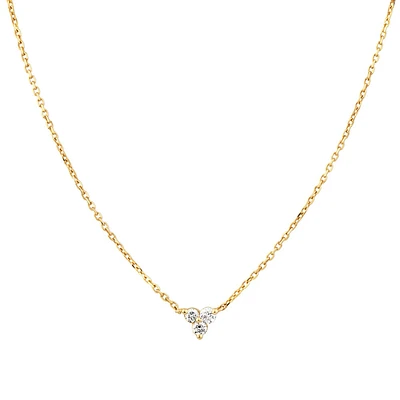 Necklace With 0.08 Carat TW Diamonds in 10kt Yellow Gold