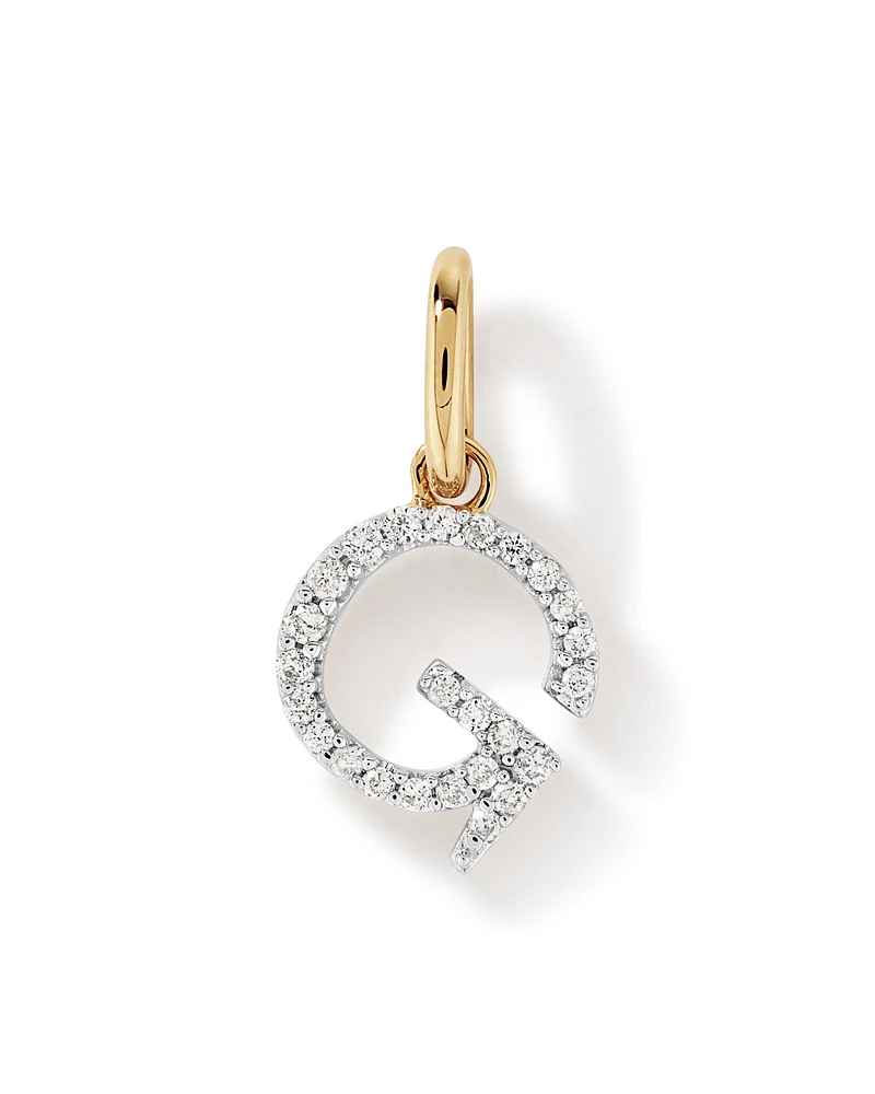 Diamond Letter Initial Pendant in 10kt Yellow Gold