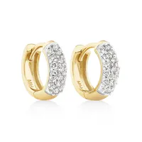 Mini Hoops with 0.25 Carat TW of Diamonds in 10kt Yellow Gold