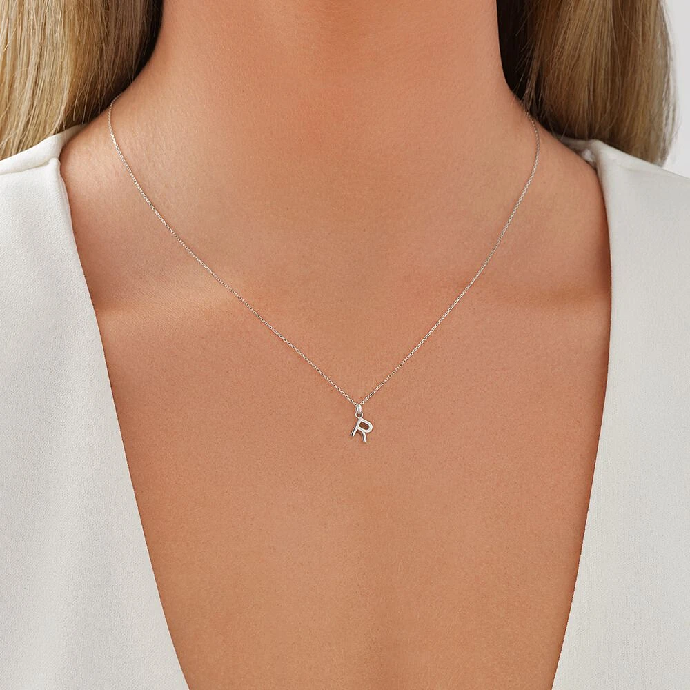 "U" Initial Pendant in Sterling Silver