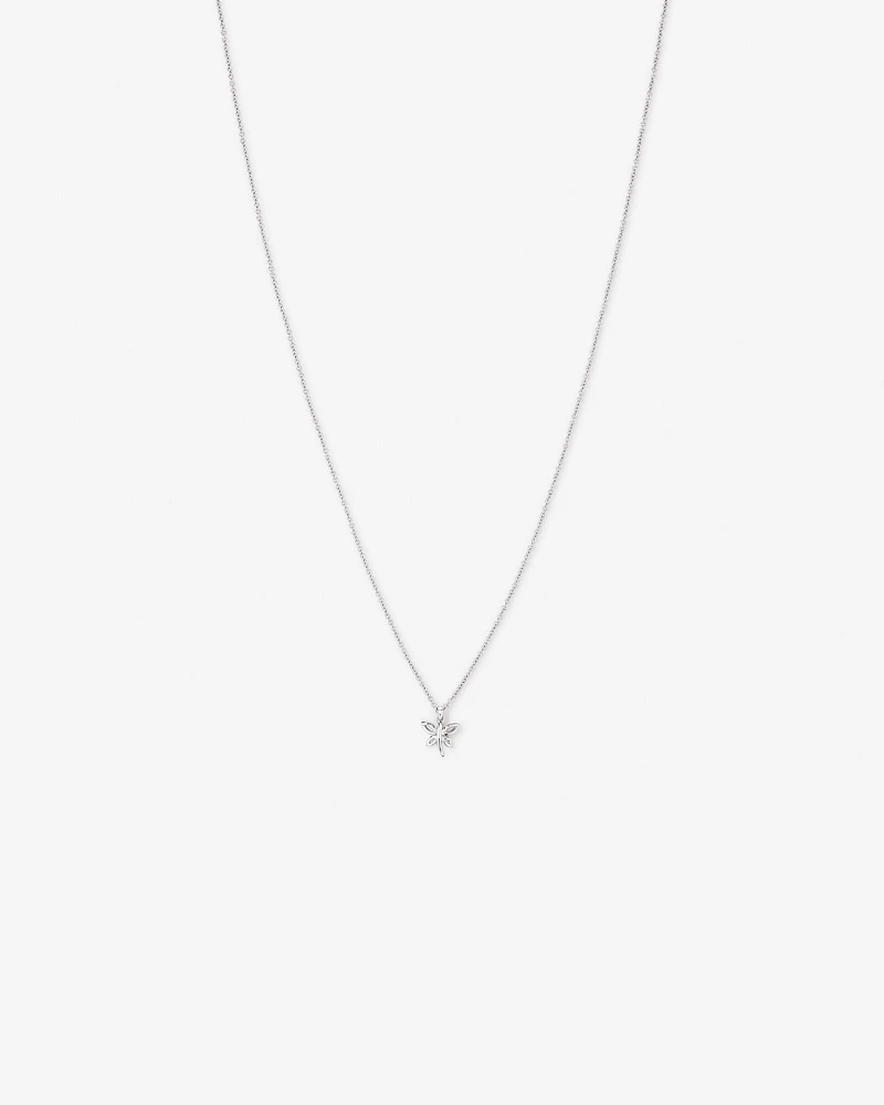 Collier Pendentif Libellule Aux Ailes Ouvertes En Argent Sterling