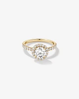1.79 Carat TW Round Brilliant Laboratory-Grown Diamond Halo Engagemet Ring in 14kt White Gold