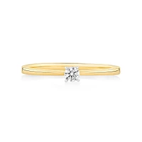 0.10 Carat TW Round Brilliant Cut Diamond Solitaire Promise Ring in 10kt Yellow and White Gold