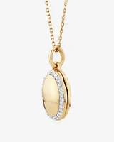 Diamond Outline Oval Locket in 10kt Yellow Gold