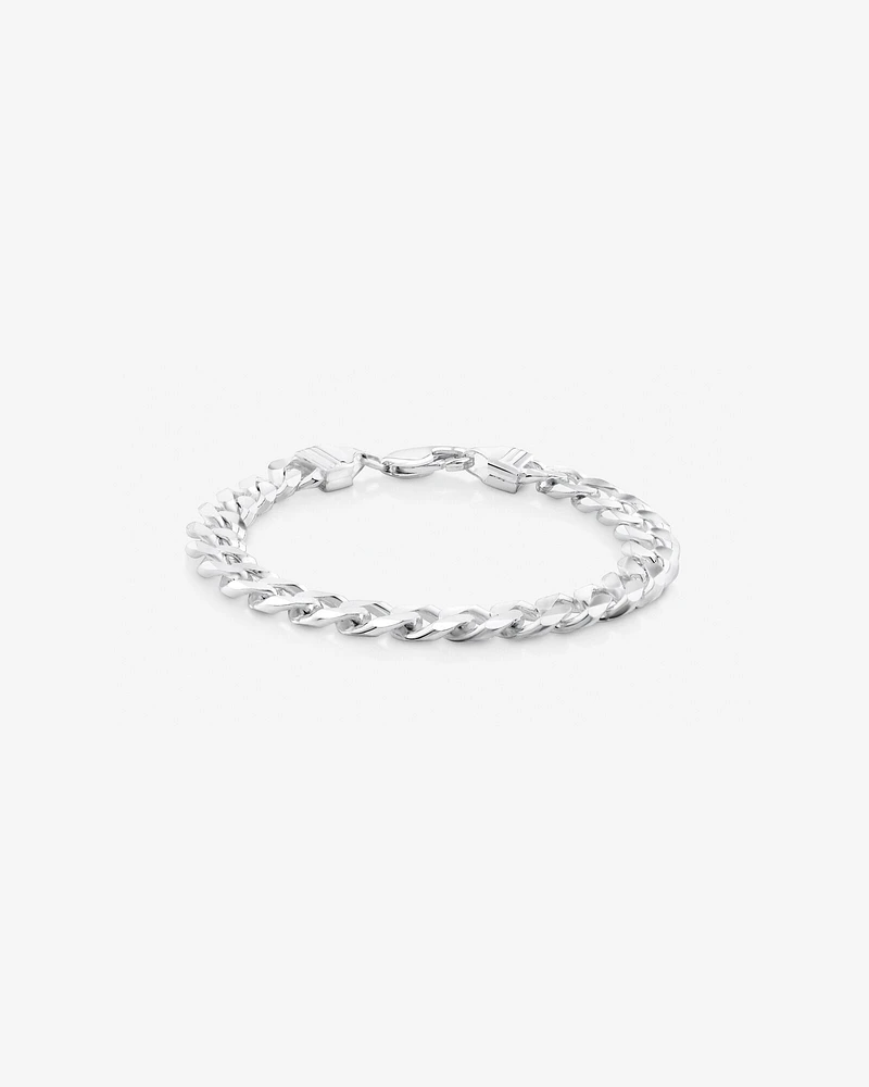 21cm (8.5") 9mm Width Men's Curb Bracelet in Sterling Silver