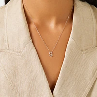 A' Initial necklace with 0.10 Carat TW of Diamonds in 10kt White Gold