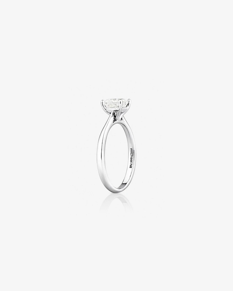 Evermore Certified Solitaire Ring With 1 Carat TW Diamond In 14kt White Gold