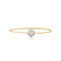 0.65 Carat TW Stardust Diamond Pave Circle Bangle in 10kt Yellow Gold