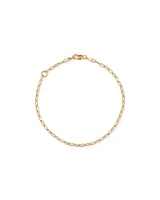 19cm (7.5") 2mm Hollow Paperclip Bracelet in 10kt Yellow Gold