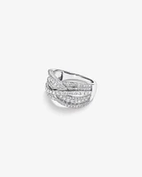 1.00 Carat TW Laboratory-Grown Diamond Crossover Ring in 10kt White Gold