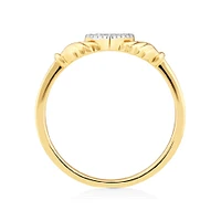 Claddagh Ring With Diamonds In 10kt Yellow Gold