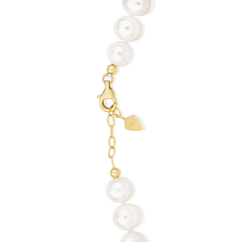 Cultured Freshwater Pearl Bracelet in 10kt Yellow Gold