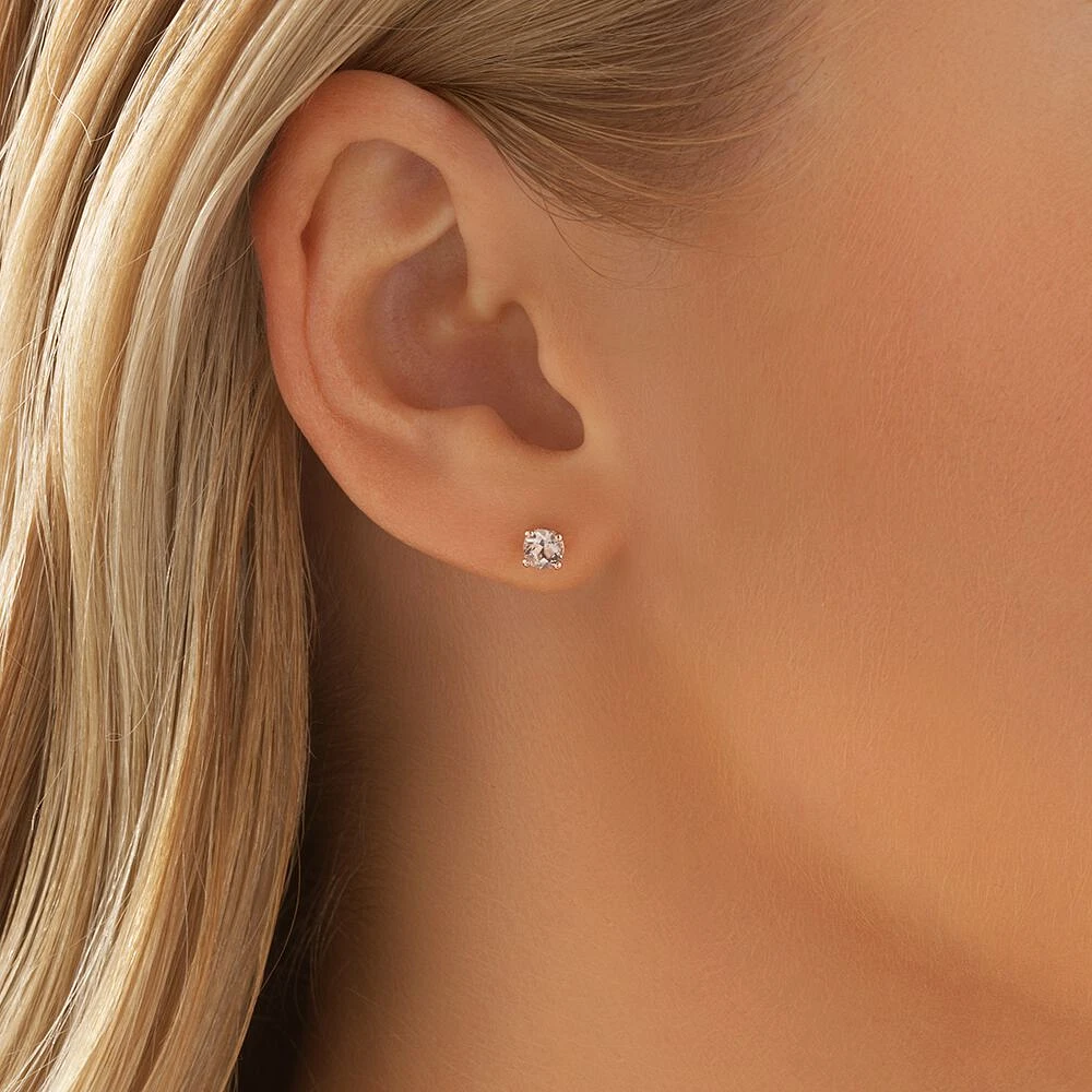 Stud Earrings with Morganite in 10kt Rose Gold