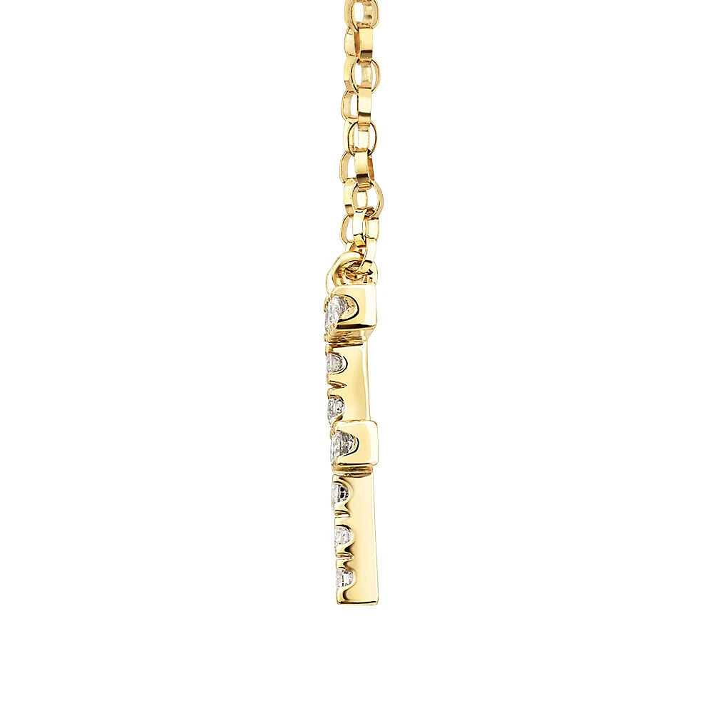 "K" Initial Necklace with 0.10 Carat TW of Diamonds in 10kt Yellow Gold
