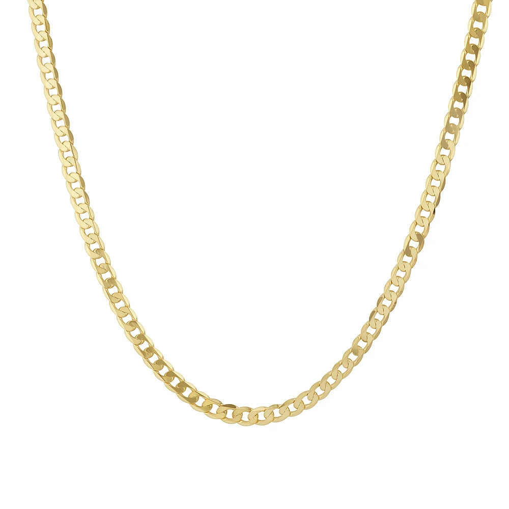 55cm (22") 4mm-4.5mm Width Curb Chain in 10kt Yellow Gold