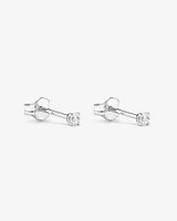 0,10 Carat TW Boucles d'oreilles puces solitaires en or blanc 10kt