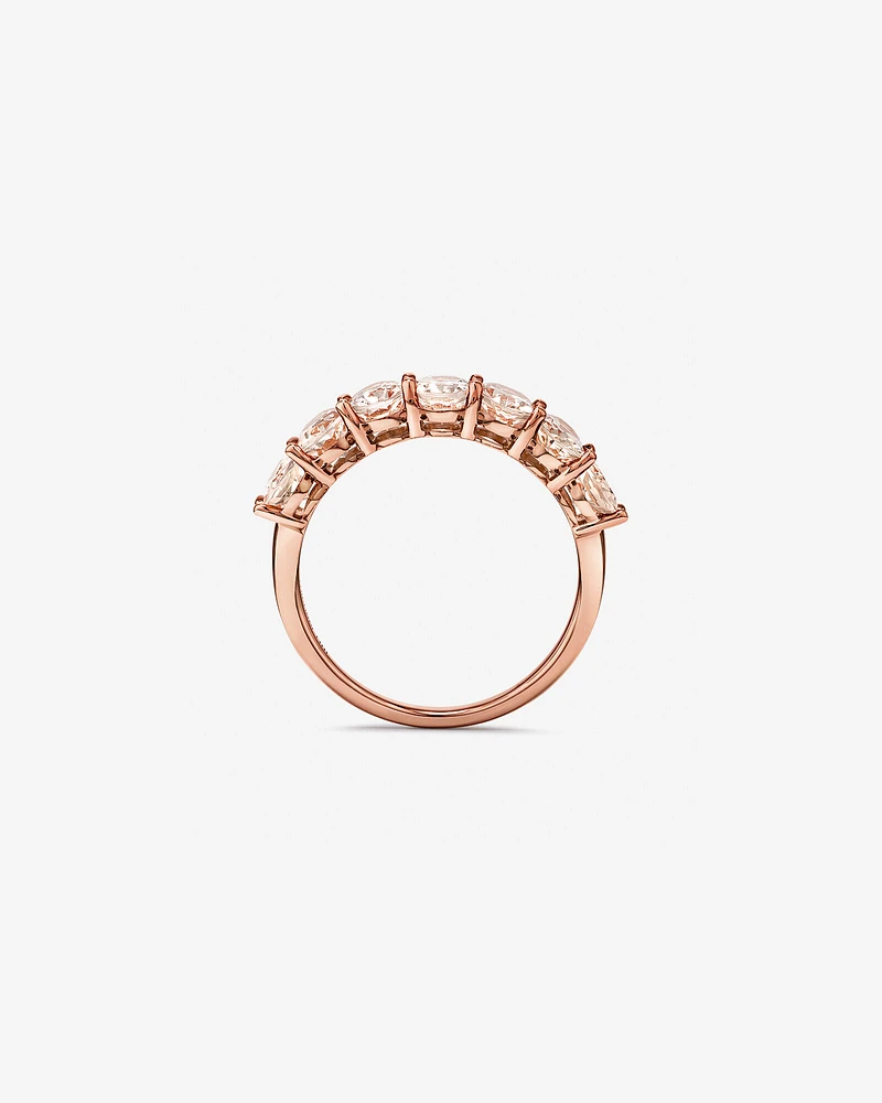 Morganite Half Eternity Ring in 10kt Rose Gold