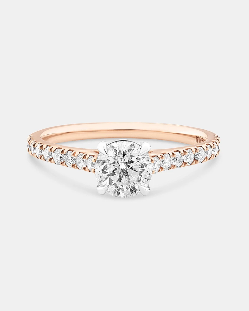 Bague de fiançailles en or blanc 14 K avec diamants totalisant 1,25 ct