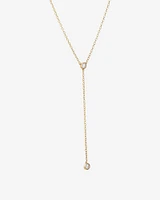 0.14 Carat TW Round Brilliant Diamond Bezel Set Lariat Necklace in 10kt Yellow Gold