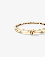 Knot Split Band Oval Bangle in 10kt Yellow Gold