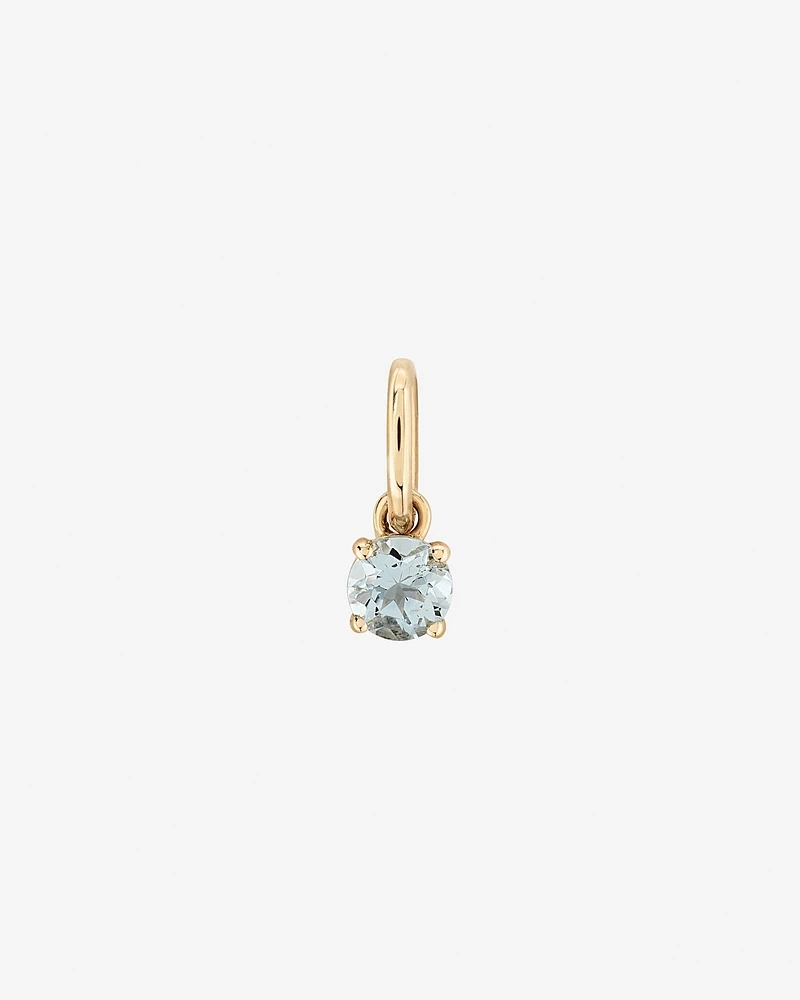 Pendentif en Or Jaune 10kt avec Aquamarine Bleu Ronde