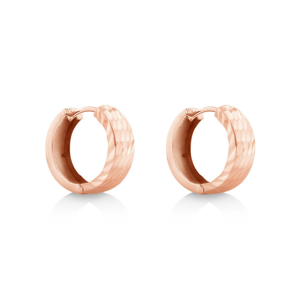 11mm Huggie Earrings in 10kt Rose Gold